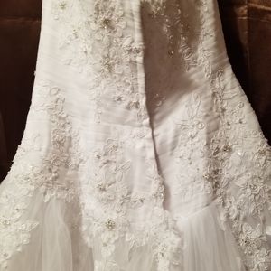 David's Bridal white ball gown